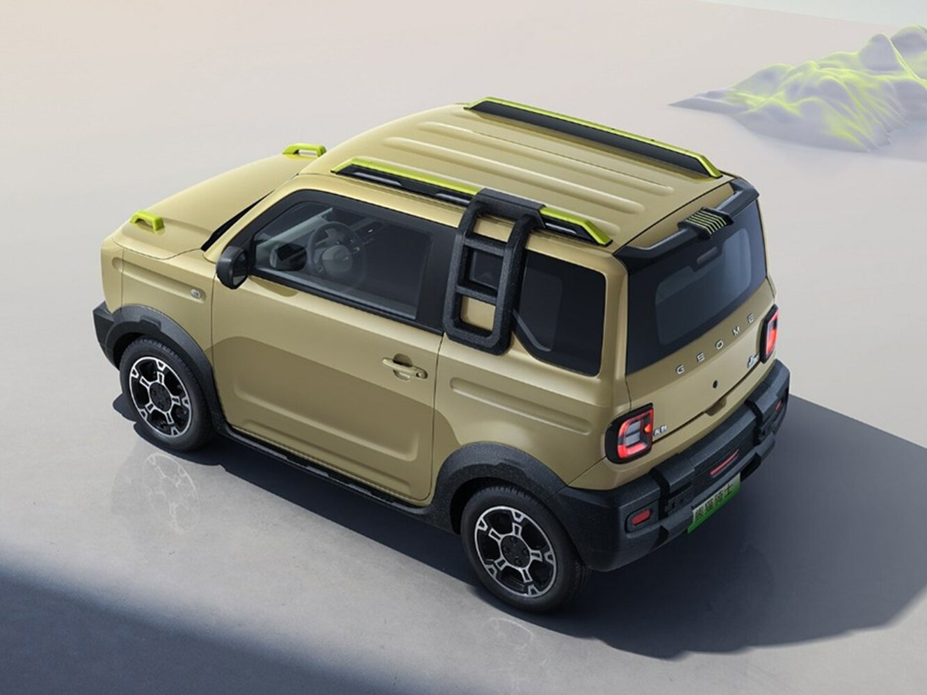Geely Panda, I, 2022–2026, Hatchback 3 door Knight: Rear three-quarter view