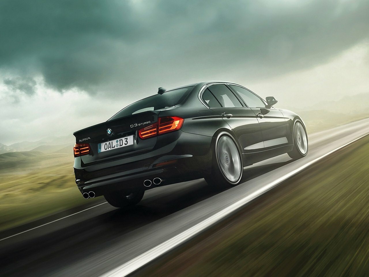 Alpina D3, F30, 2013–2017, Седан: Вид сзади в три четверти