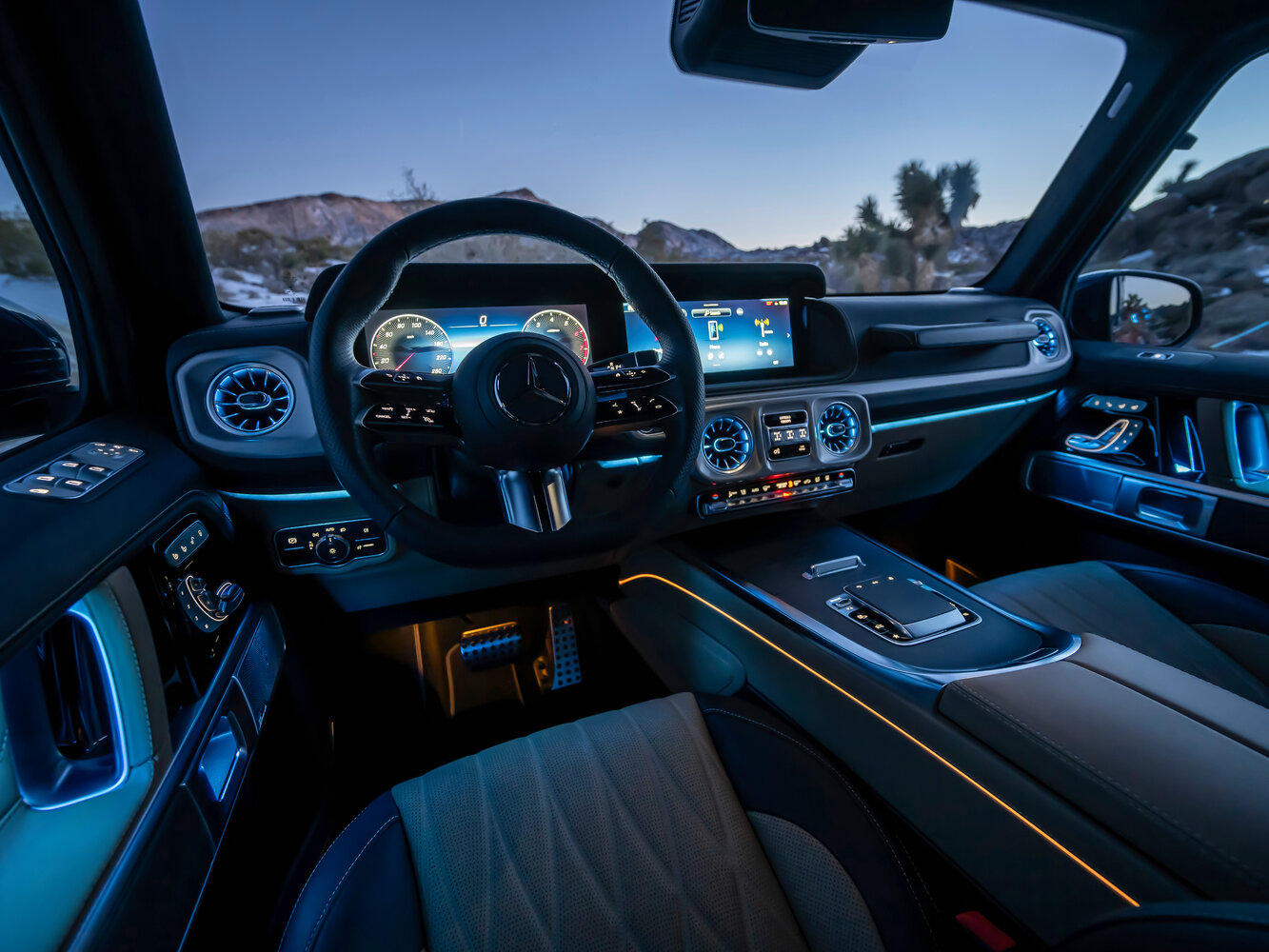 Mercedes-Benz G-Класс, III (W465) Рестайлинг, 2024–2026, Внедорожник 5 дв.: Передняя часть салона