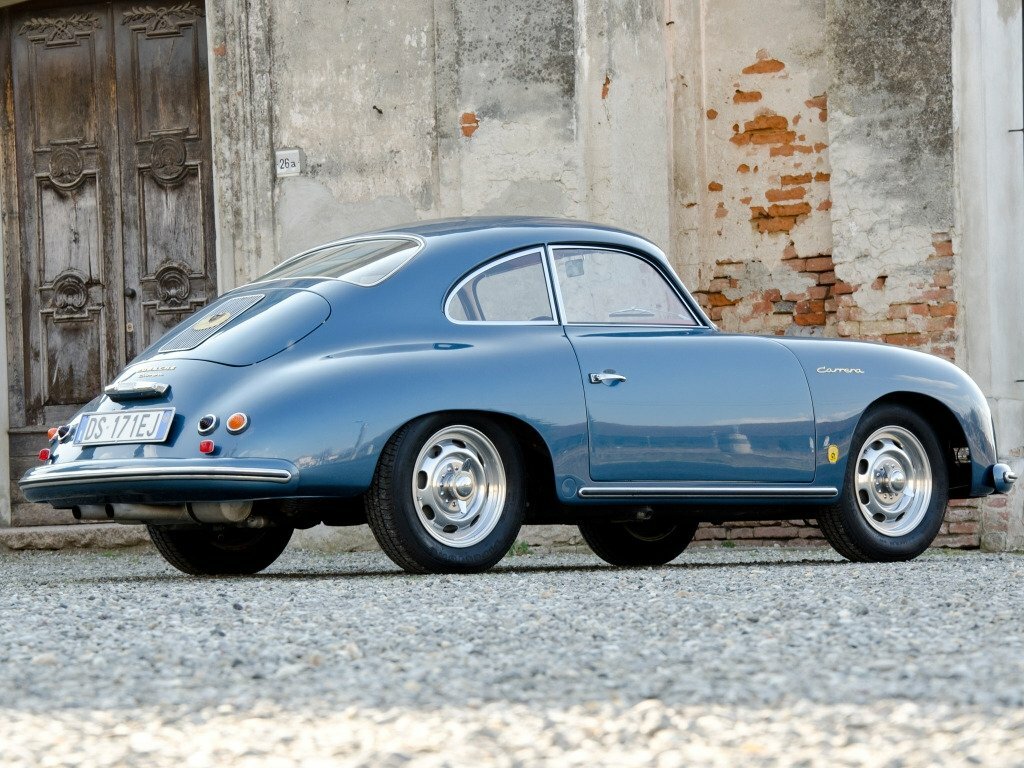 Porsche 356, II (A), 1955–1959, Coupe: Rear three-quarter view