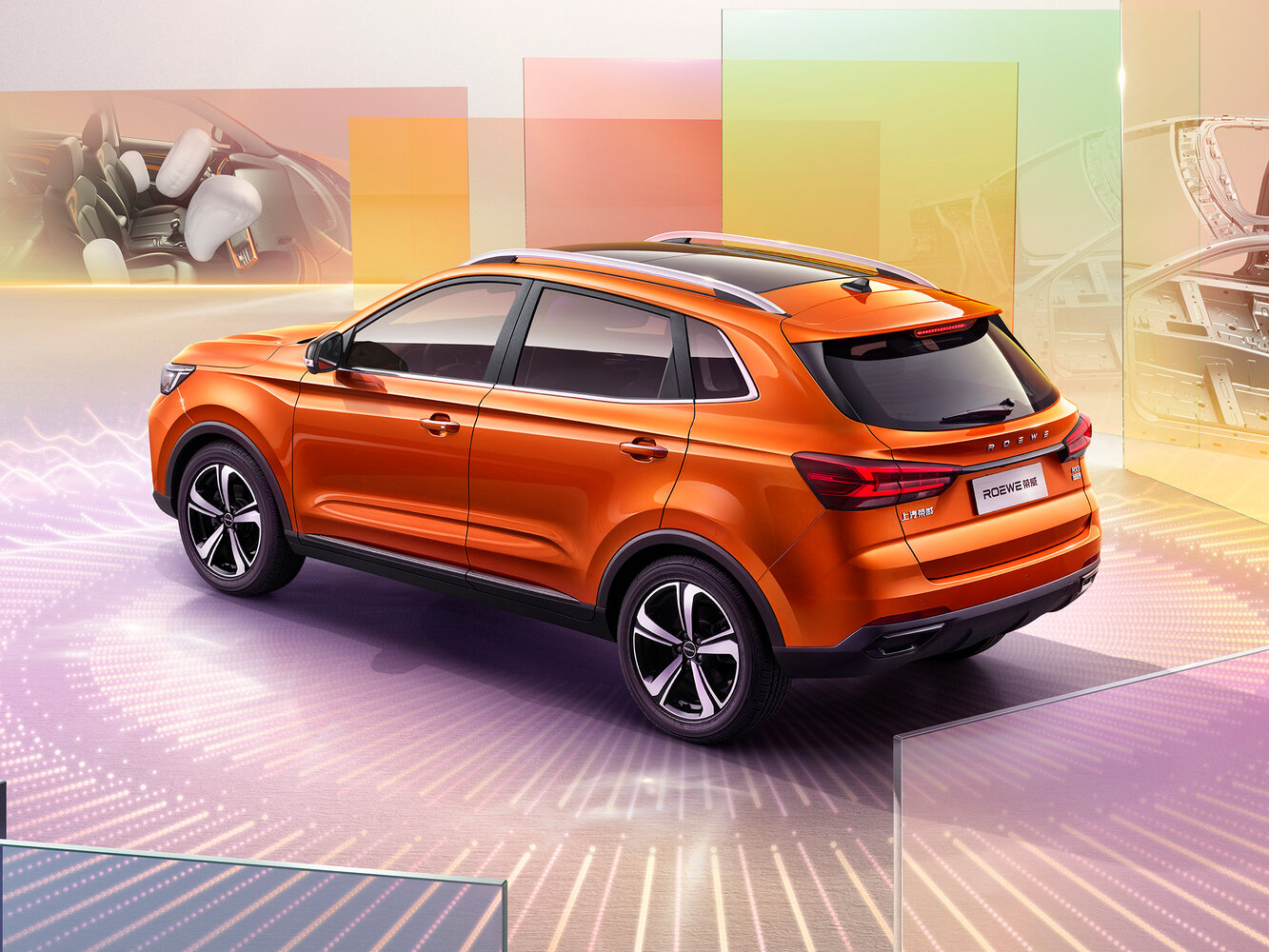 Roewe RX3 Pro, , 2021–2023, Внедорожник 5 дв.: Вид сзади в три четверти