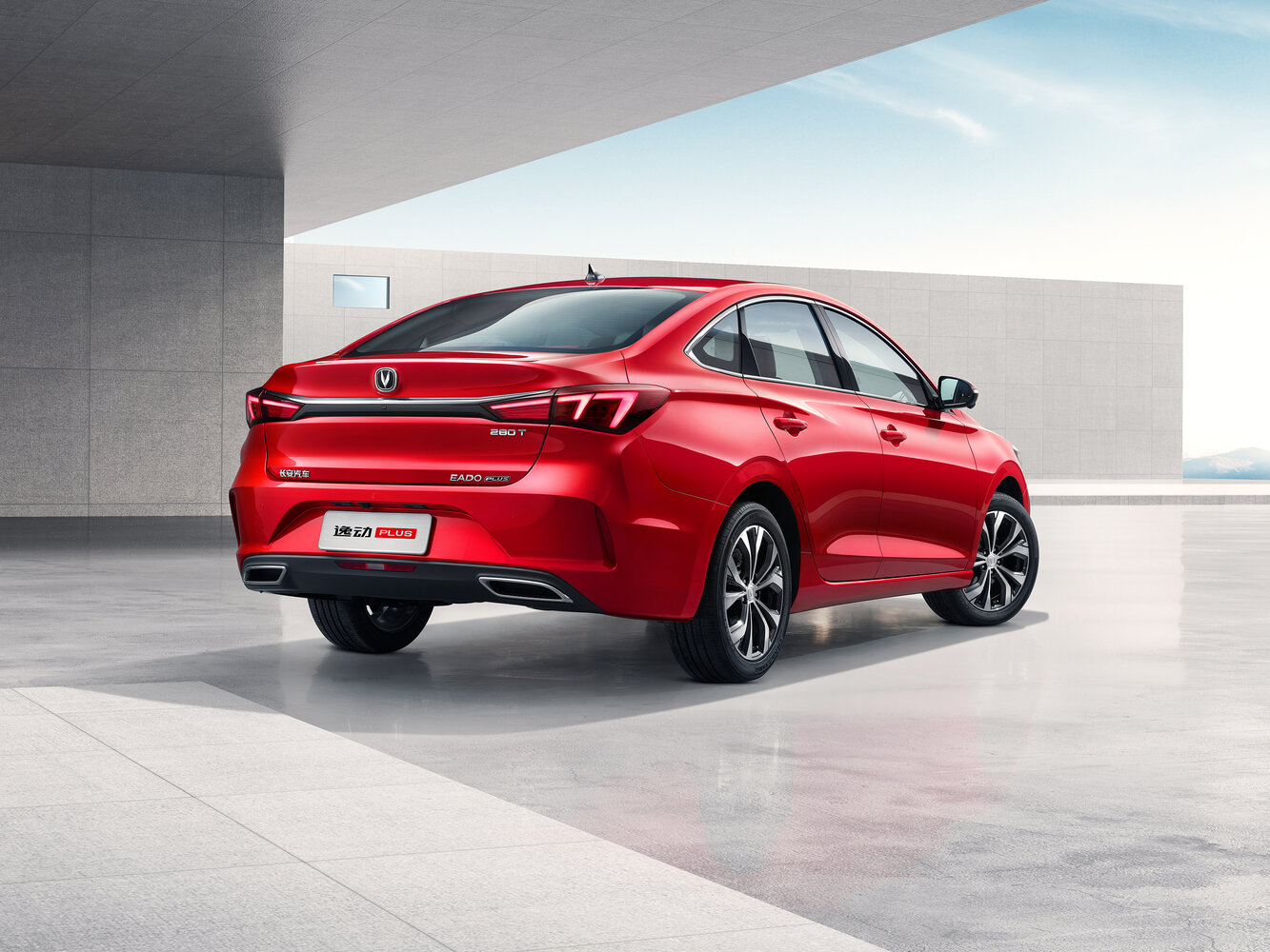 Changan Eado Plus, , 2020–2026, Седан: Вид сзади в три четверти