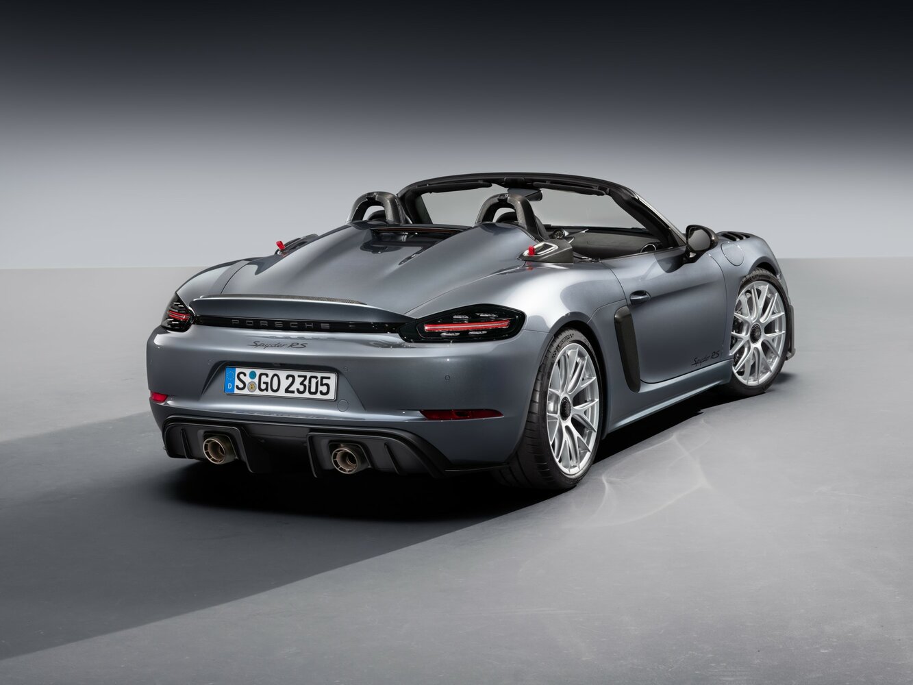 Porsche 718 Spyder, I (982), 2019–2025, Кабриолет RS: Вид сзади в три четверти