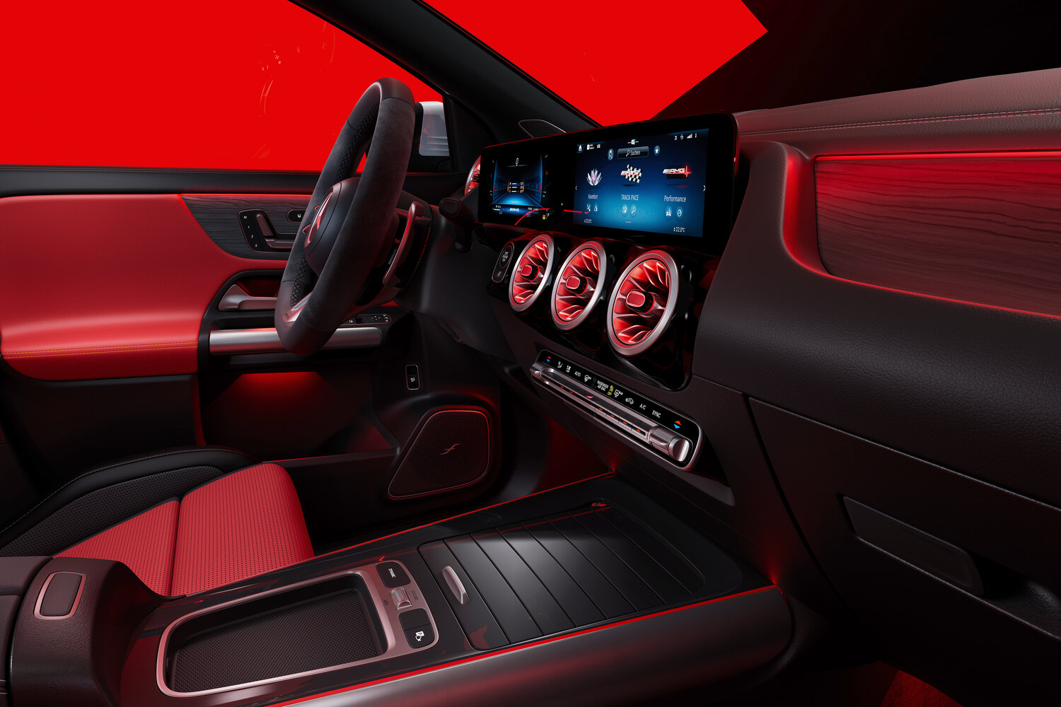 Mercedes-Benz GLA AMG, II (H247) Рестайлинг, 2023–2026, Внедорожник 5 дв.: Передняя часть салона
