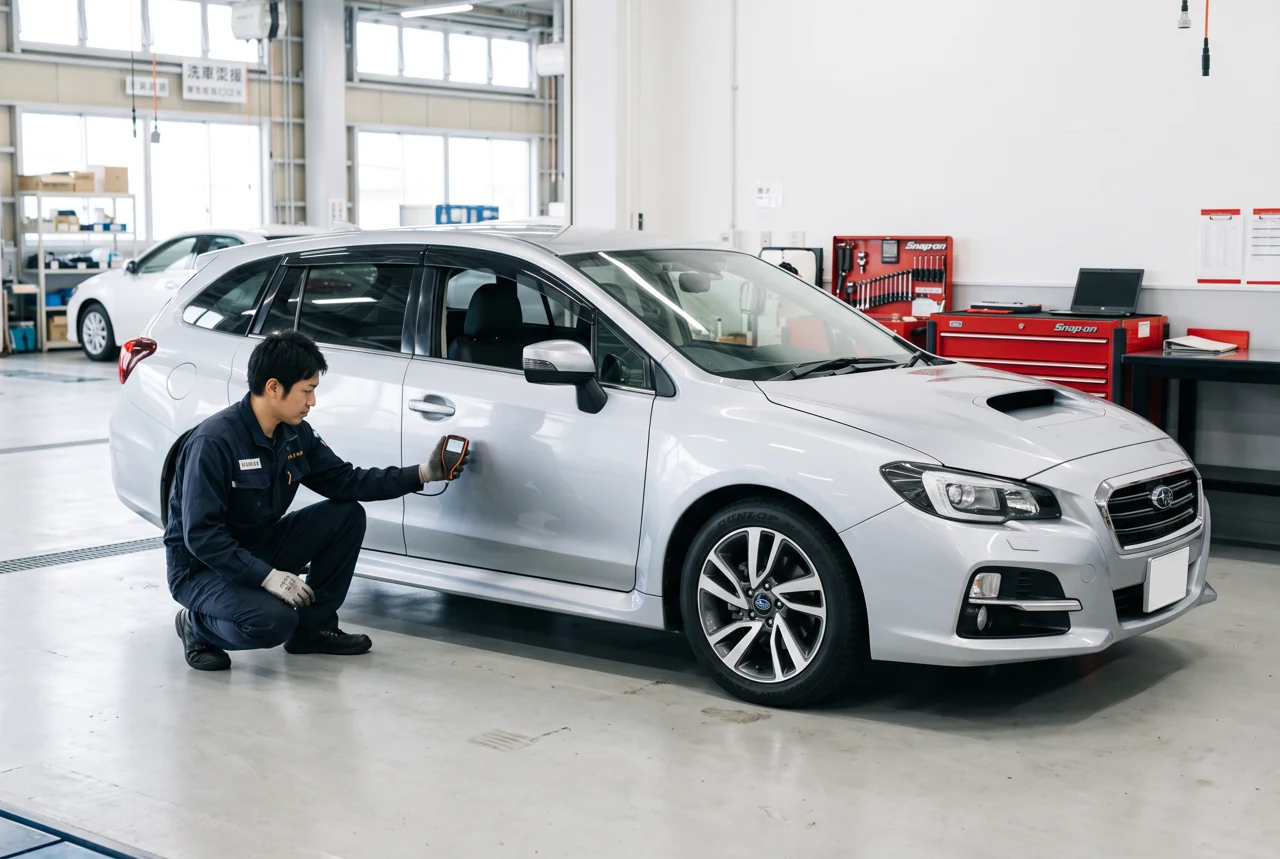 Vehicle inspection at a Japanese service centre